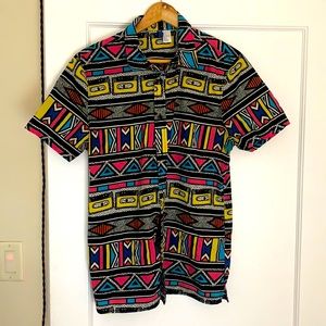 Men’s Divided 80’s Graphic Short Sleeve Button Up